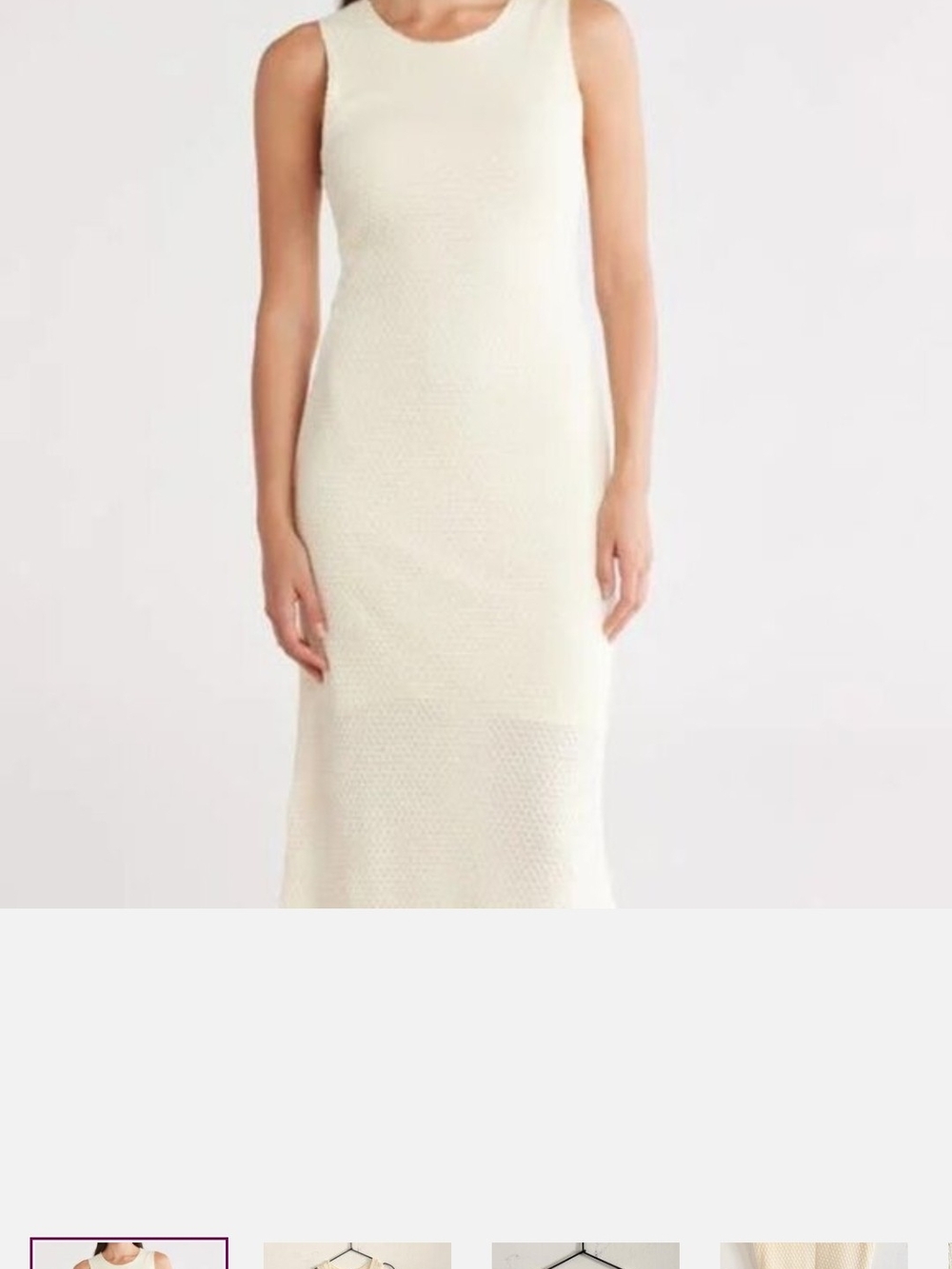 rag & bone Sleeveless Cream Knit Midi Dress